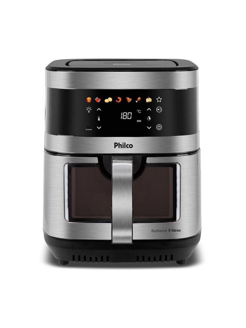 Air Fryer Philco 9L Visor Glass Painel Digital PAF90C 220V