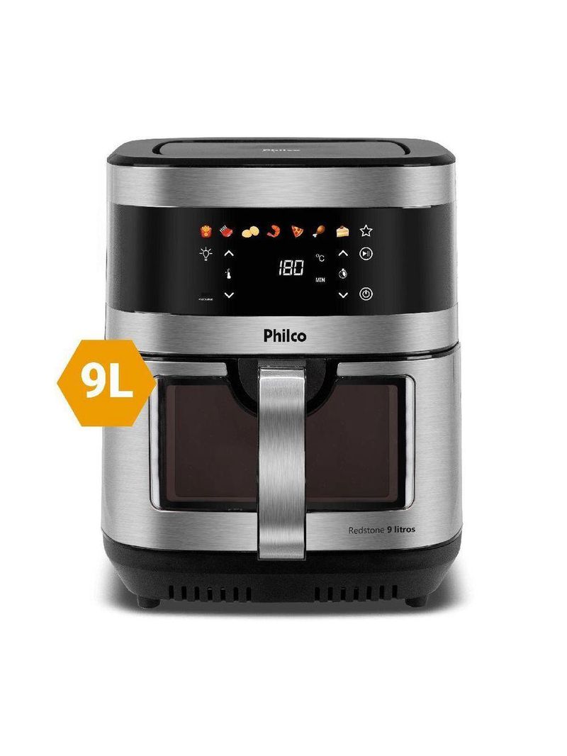 Air Fryer Philco 9L Visor Glass Painel Digital PAF90C 220V