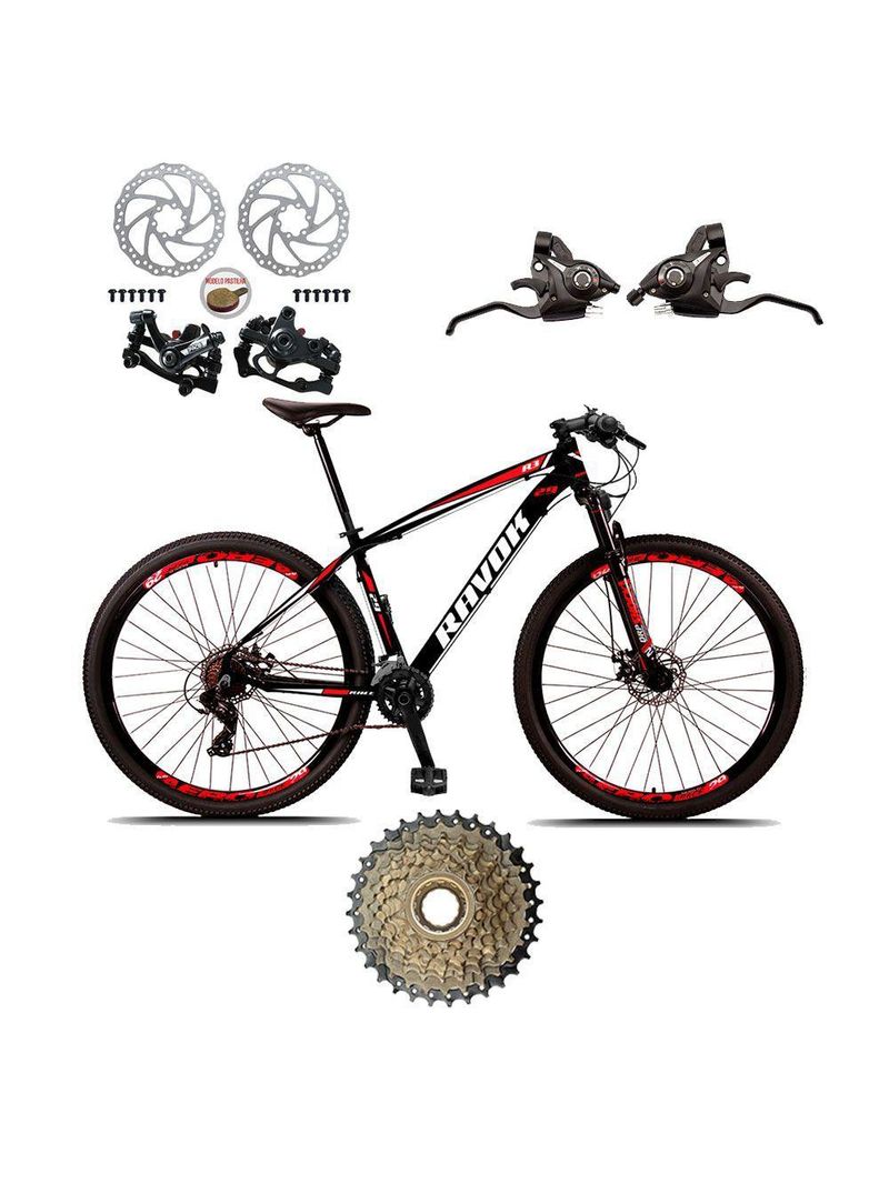Bicicleta Mountain Bike 21 Vel  Vermelho Quadro 15
