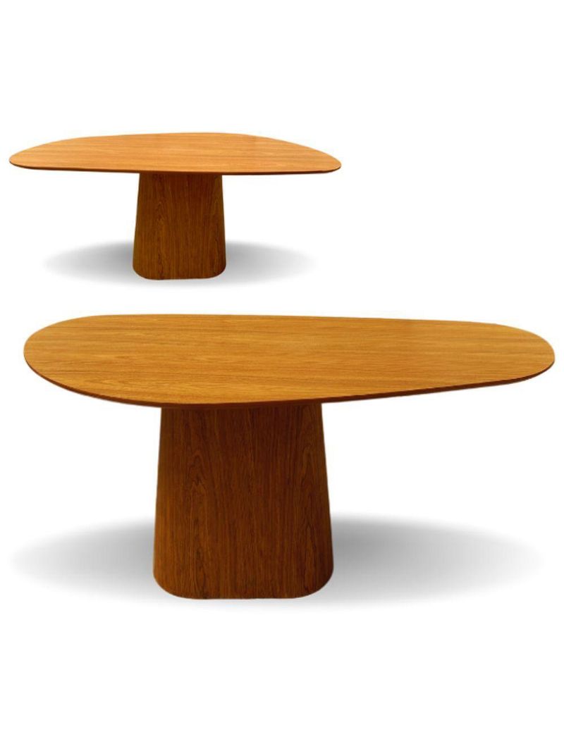 Mesa de Jantar Modelar Orgânica Bumerangue em Freijó 140x90cm