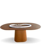 Mesa De Jantar Cone Retangular Arredondada 180x100cm Freijó