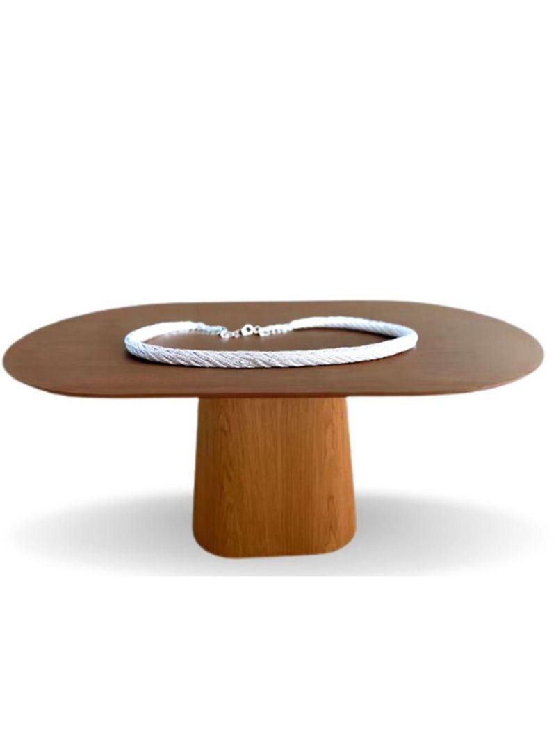 Mesa De Jantar Cone Retangular Arredondada 180x100cm Freijó