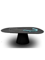 Mesa Oval Organica Em ébano 160x90