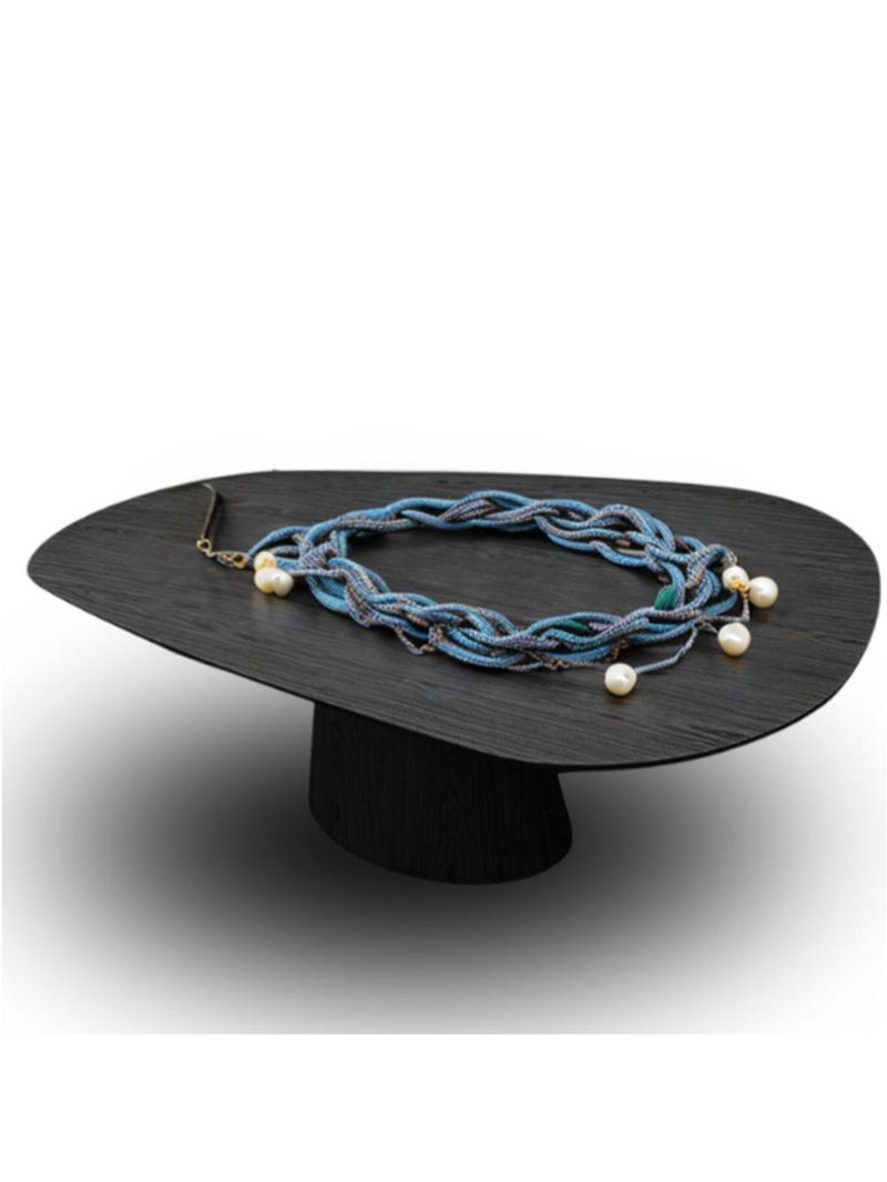 Mesa Oval Organica Em ébano 160x90