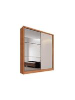 Guarda Roupa Solteiro 2 Portas de correr e 3 Gavetas c/Espelho Thor Plus Branco - Novo Horizonte