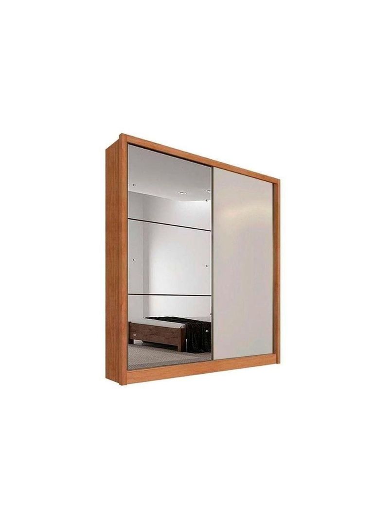 Guarda Roupa Solteiro 2 Portas de correr e 3 Gavetas c/Espelho Thor Plus Branco - Novo Horizonte