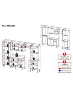 Armário de Cozinha Modulada Completa Compacta 294cm com Balcão de Pia Multimóveis MP2280 Branco/lacca Fumê