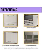 Armário de Cozinha Modulada Completa Compacta 294cm com Balcão de Pia Multimóveis MP2280 Branco/lacca Fumê