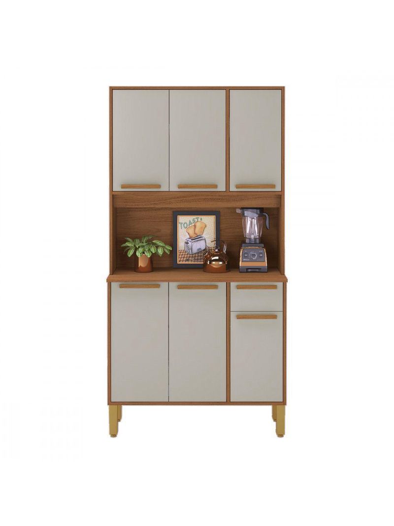 Cozinha Lagos 6 Portas 1 Gaveta Freijo Com Off White Indekes