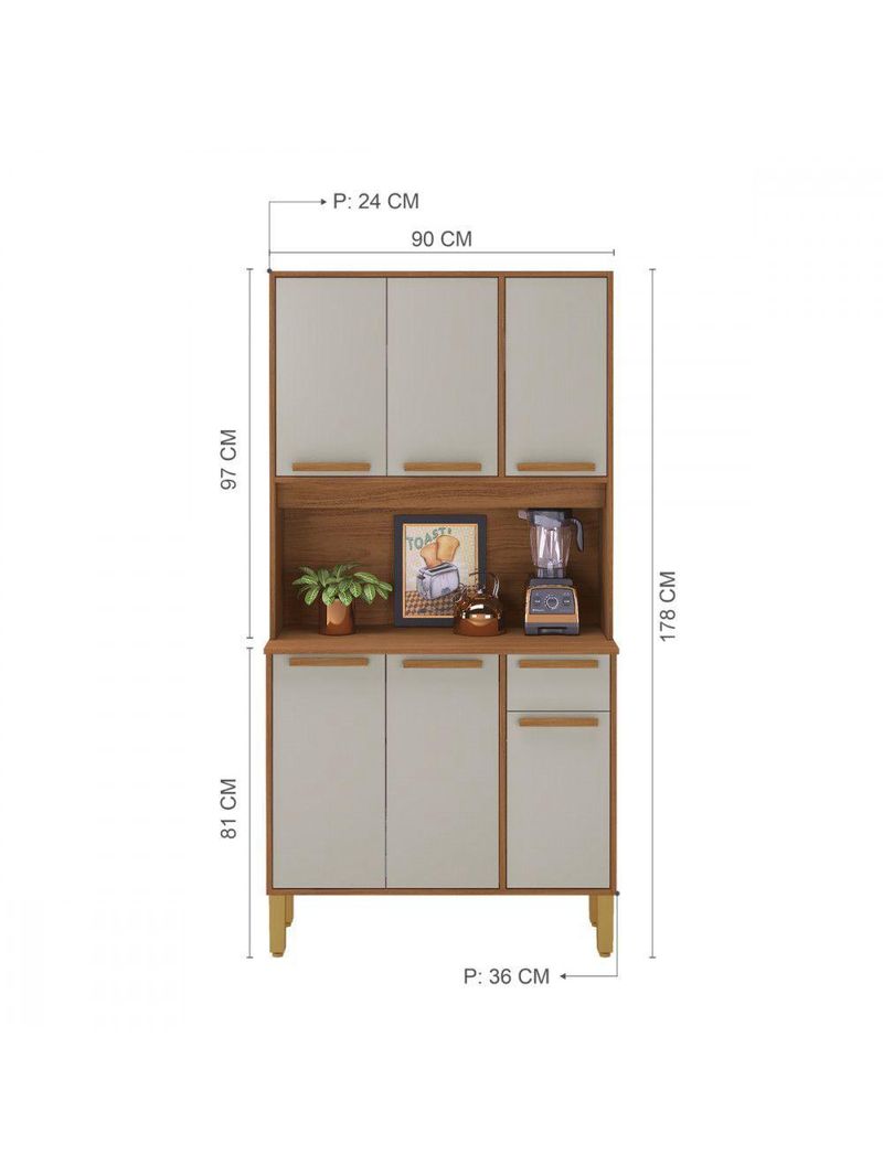 Cozinha Lagos 6 Portas 1 Gaveta Freijo Com Off White Indekes