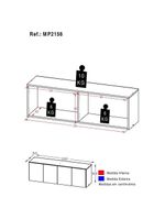 Armário de Cozinha Aéreo 4 Portas Multimóveis MP2156 Branco