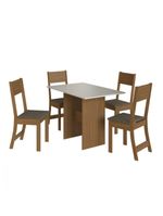 Mesa Com 4 Cadeiras Karla Freijo Com Off White Cacau Indekes