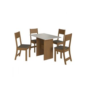 Mesa Com 4 Cadeiras Karla Freijo Com Off White Cacau Indekes