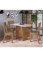 Mesa Com 4 Cadeiras Karla Freijo Com Off White Cacau Indekes