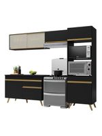 Cozinha Compacta 4 Peças com Armário e Balcão MP3692 Veneza GB Preta