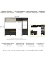 Cozinha Compacta 4 Peças com Armário e Balcão MP3692 Veneza GB Preta