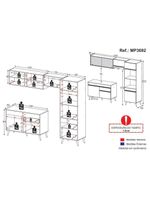 Cozinha Compacta 4 Peças com Armário e Balcão MP3692 Veneza GB Preta