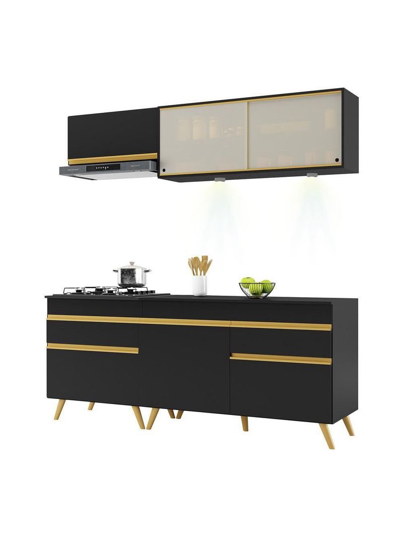 Cozinha Compacta 4 Peças Com Leds Veneza Up Multimóveis