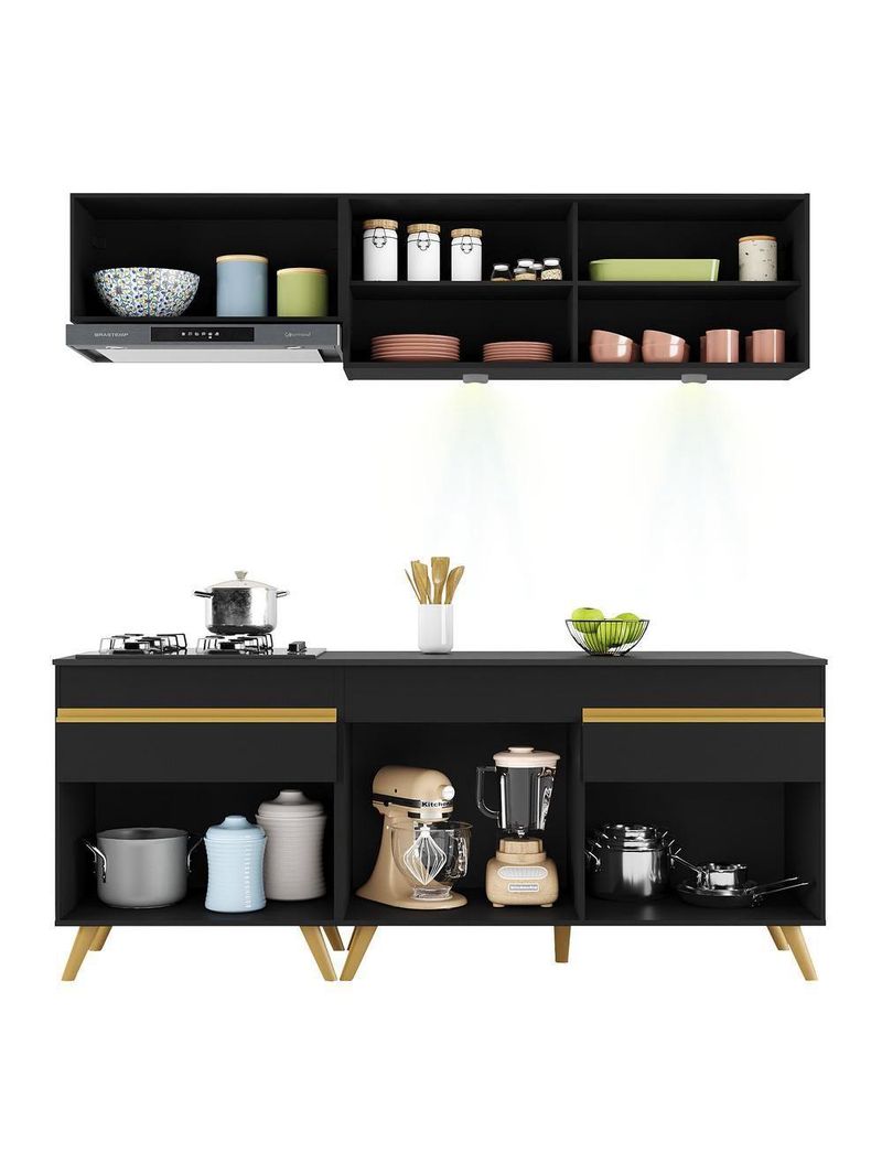 Cozinha Compacta 4 Peças Com Leds Veneza Up Multimóveis