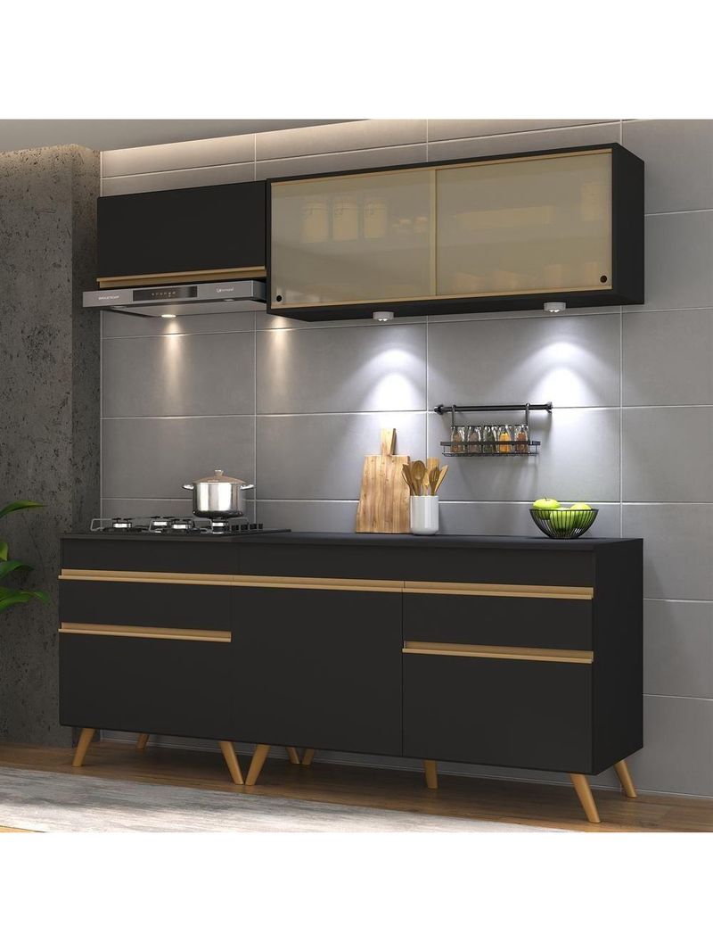 Cozinha Compacta 4 Peças Com Leds Veneza Up Multimóveis