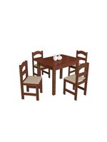 Mesa Arauna Com 4 Cadeiras Primavera Amendoa Bege