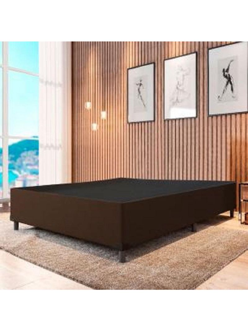 Cama Box Casal 1,38m com 38cm de Altura Suede - Prince - Marrom