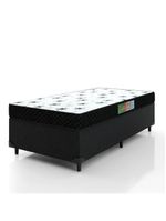 Cama Box Solteiro Colchão Espuma 88x188x50cm Polar Branco/Preto