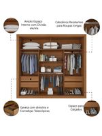 Guarda Roupas Casal Ripado 2 Portas de Correr 4 Gavetas Trianon – Zanzini – Madeirado
