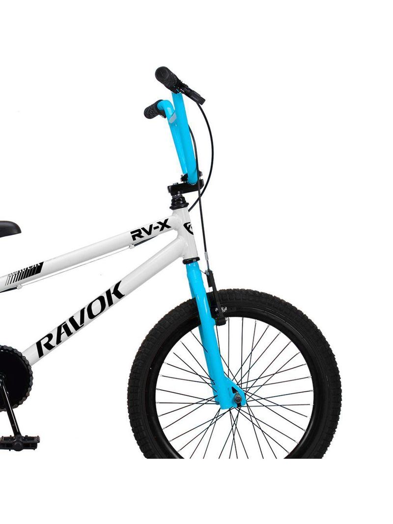 Bicicleta Bmx Cross Aro 20 Rv-x Aro Aero Freio V-brake Ravok Cor:branca E Azul