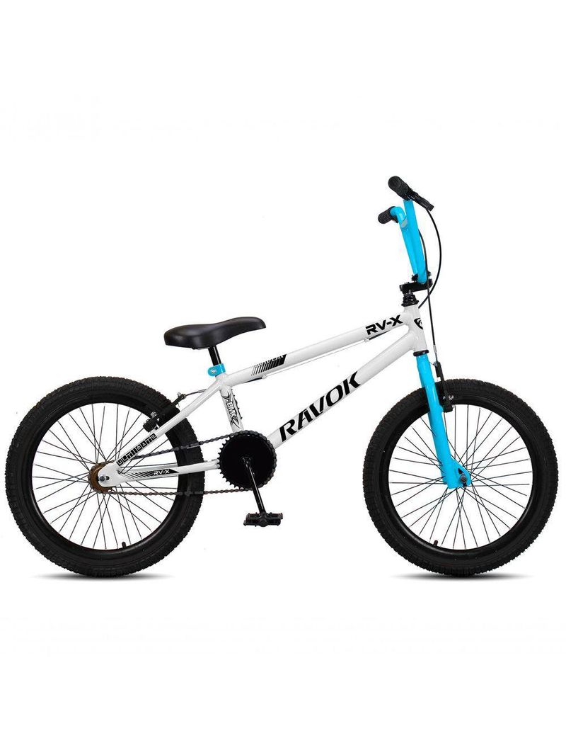 Bicicleta Bmx Cross Aro 20 Rv-x Aro Aero Freio V-brake Ravok Cor:branca E Azul