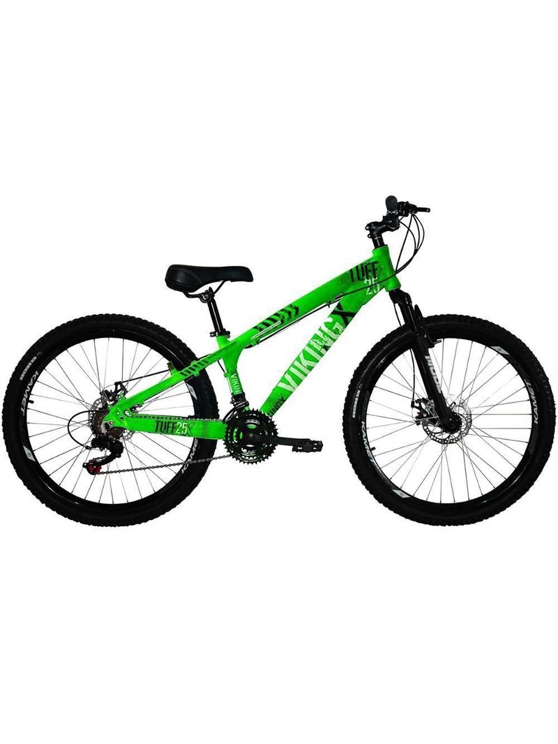Bicicleta Viking X Tuff25/30 Aro 26 Freio Disco 21v Cambios Importados Verde Neon Vikingx