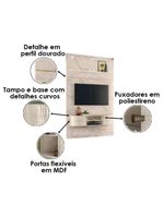 Estante Home Theater Com Bancada Suspensa Monte Carlo Calacata Off White - Madetec
