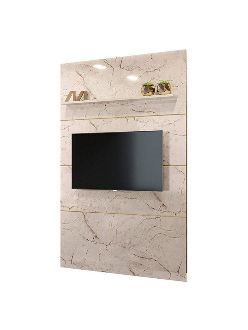 Estante Home Theater Com Bancada Suspensa Monte Carlo Calacata Off White - Madetec