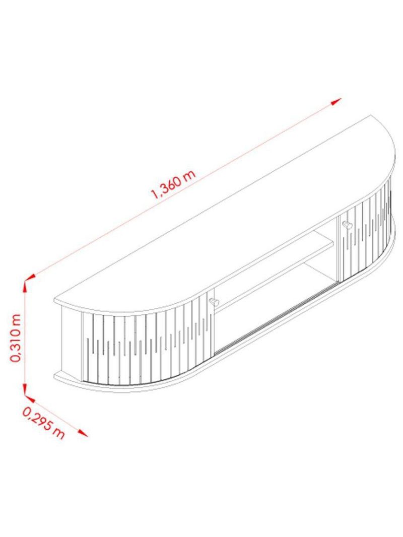 Estante Home Theater Com Bancada Suspensa Monte Carlo Calacata Off White - Madetec