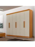 Guarda Roupa Casal 6 Portas Canadá Cinamomo Off White – Leifer Móveis