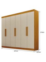 Guarda Roupa Casal 6 Portas Canadá Cinamomo Off White – Leifer Móveis