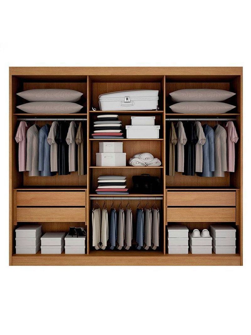 Guarda Roupa Casal 6 Portas Canadá Cinamomo Off White – Leifer Móveis