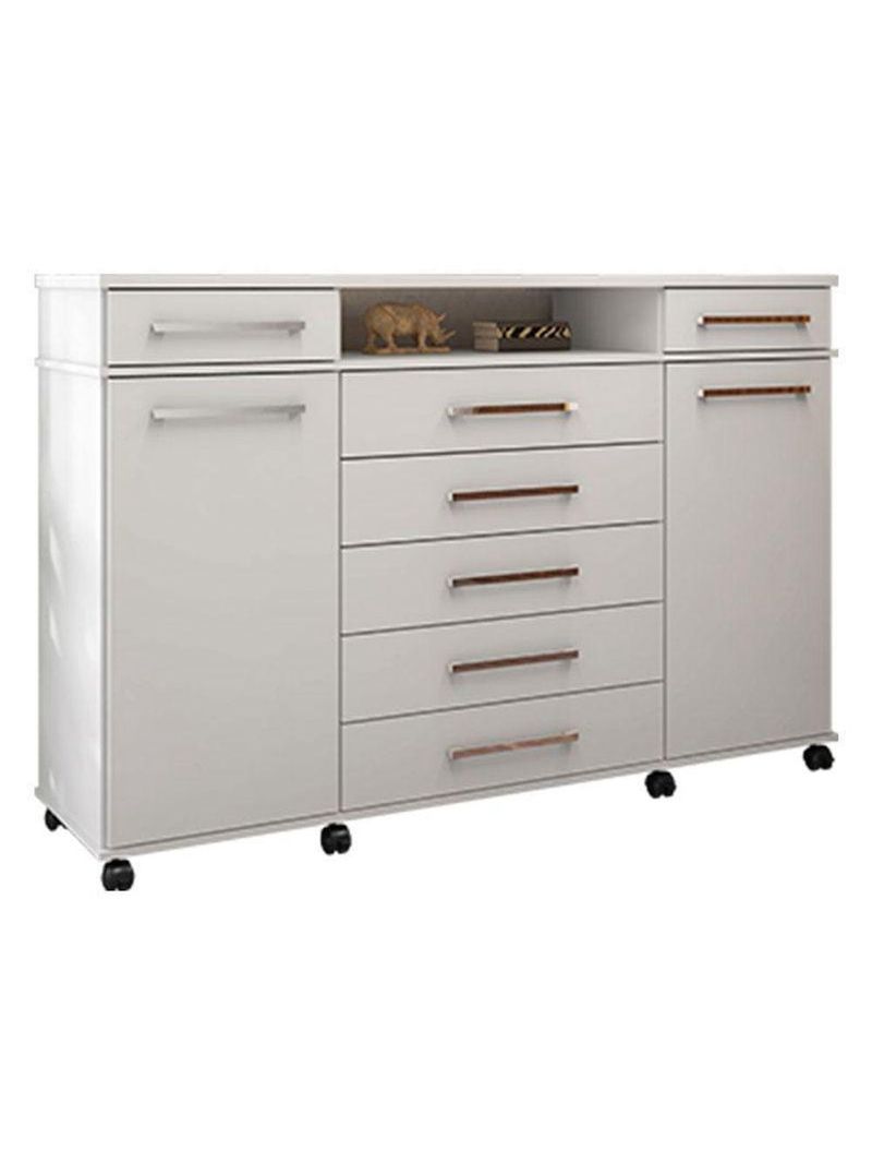 Cômoda London E Guarda Roupa Casal Venice 62480pe Branco Brilho - Demóbile