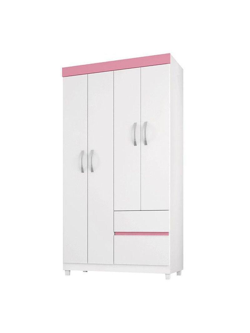 Cômoda Montevidéu E Guarda Roupa Solteiro Lótus Branco Flex - Demóbile