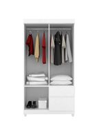Cômoda Montevidéu E Guarda Roupa Solteiro Lótus Branco Flex - Demóbile