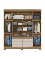 Cômoda Flora e Guarda Roupa Casal Bilbao Amêndola Off White - Demóbile
