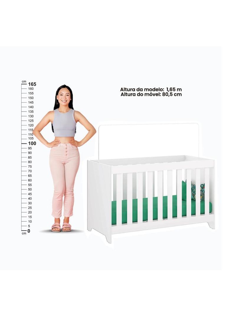 Conjunto Berço, Cômoda e Guarda-Roupa Ditália BBI-51, BB-120, BB-322