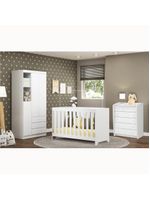 Conjunto Berço, Cômoda e Guarda-Roupa Ditália BBI-51, BB-120, BB-322