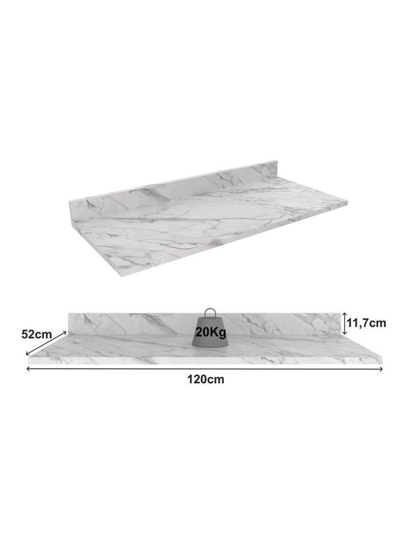 Tampo Mdp 25mm Para Balcão De Cozinha 120cm Multimóveis