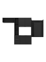 Cozinha Compacta Com Mesa Dobrável Sofia Multimóveis Preta