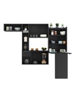 Cozinha Compacta Com Mesa Dobrável Sofia Multimóveis Preta