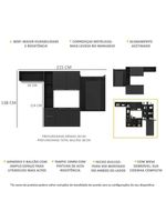 Cozinha Compacta Com Mesa Dobrável Sofia Multimóveis Preta