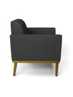 Sofá Namoradeira Base De Madeira Fixa Castanho Marisa Corino D03 - D?rossi Cor Preto