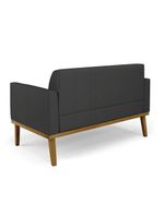 Sofá Namoradeira Base De Madeira Fixa Castanho Marisa Corino D03 - D?rossi Cor Preto