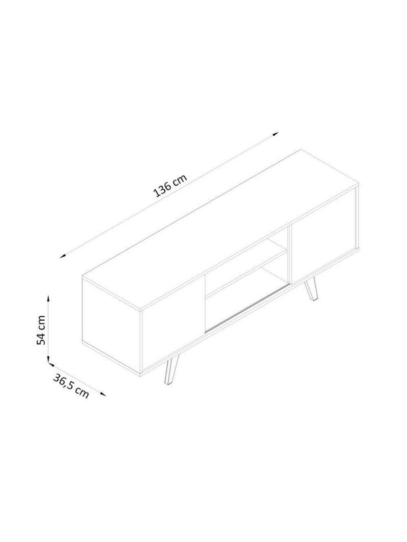 Composição New Panorama Bancada E Painel Para De 65 Polegadas - Madetec Cor:calacata Off White
